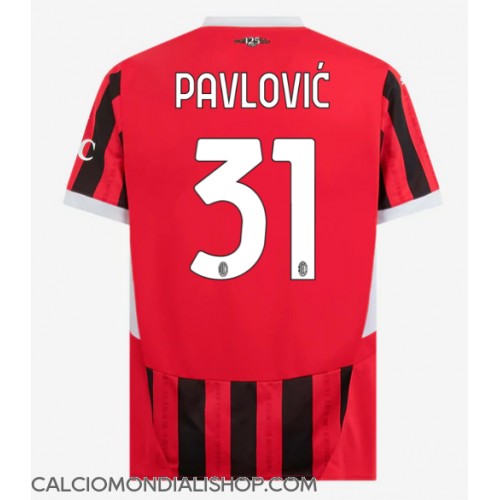 Maglie da calcio AC Milan Strahinja Pavlovic #31 Prima Maglia 2024-25 Manica Corta